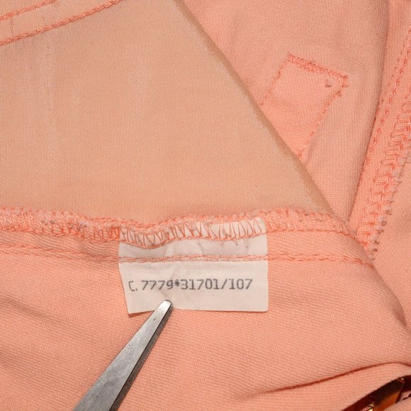 Escada Womens Pants 36 Peach Pink Straight Fit Crop Ankle Stretch Denim Jeans - Picture 10 of 10